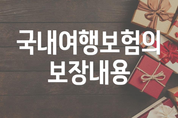 국내여행보험의 보장내용
