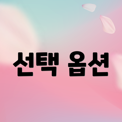 선택 옵션