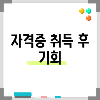 자격증 취득 후 기회
