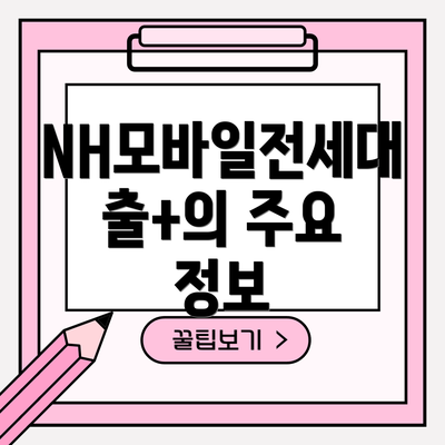 NH모바일전세대출+의 주요 정보
