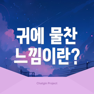 귀에 물찬 느낌이란?