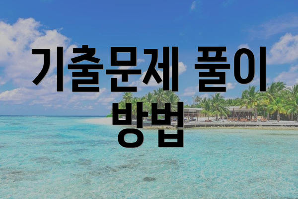 기출문제 풀이 방법