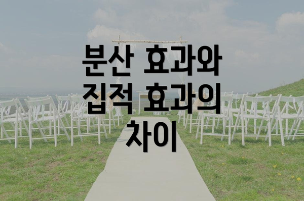 분산 효과와 집적 효과의 차이