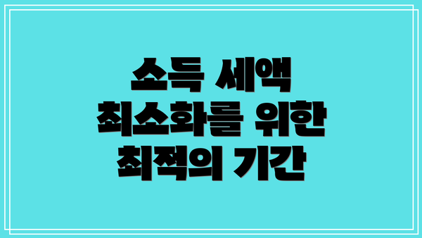 소득 세액 최소화를 위한 최적의 기간