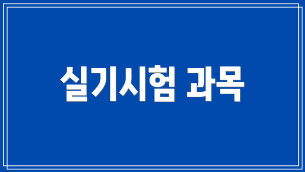 실기시험 과목