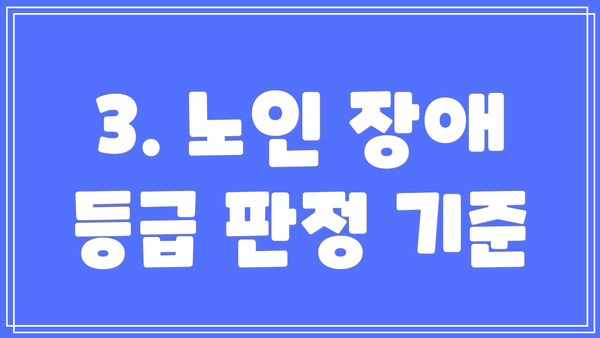 3. 노인 장애 등급 판정 기준