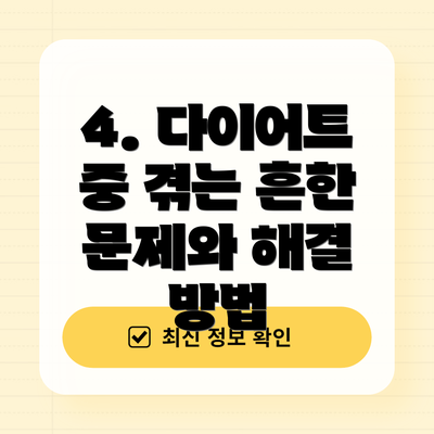 4. 다이어트 중 겪는 흔한 문제와 해결 방법