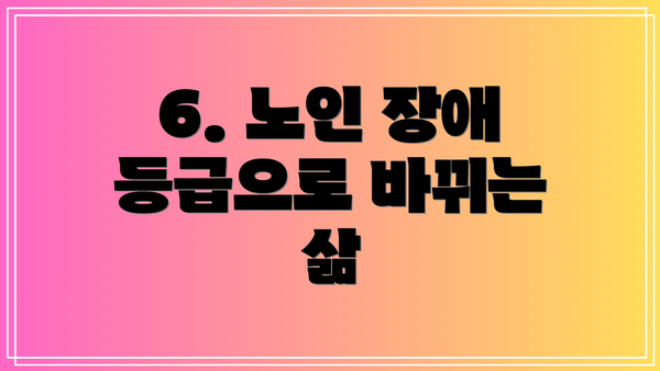 6. 노인 장애 등급으로 바뀌는 삶