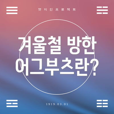 겨울철 방한 어그부츠란?