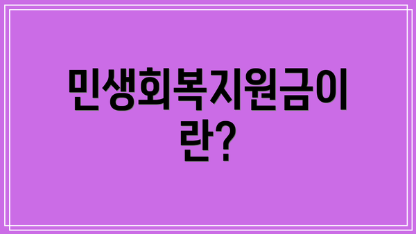 민생회복지원금이란?