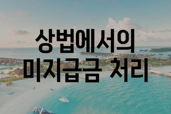 상법에서의 미지급금 처리