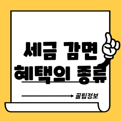 세금 감면 혜택의 종류