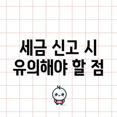 세금 신고 시 유의해야 할 점