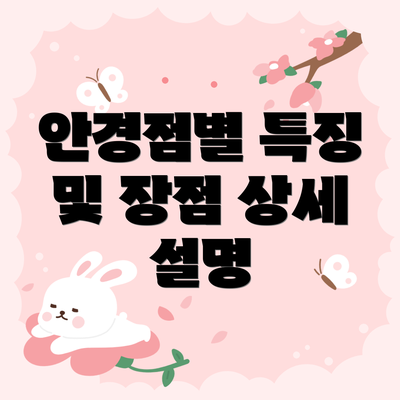 안경점별 특징 및 장점 상세 설명