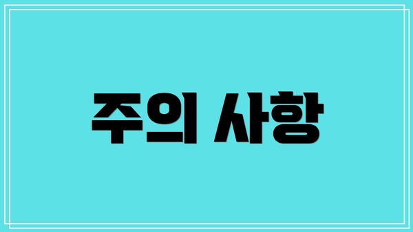 주의 사항