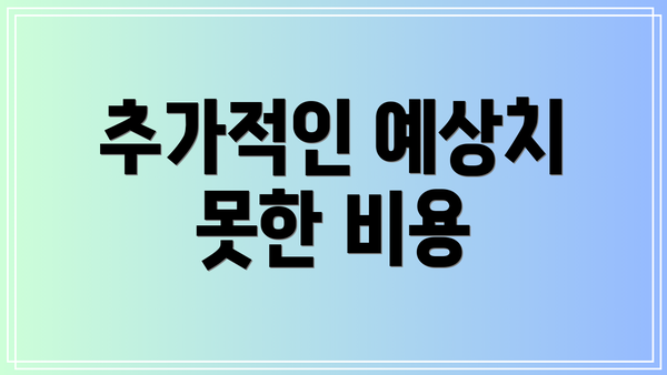 추가적인 예상치 못한 비용