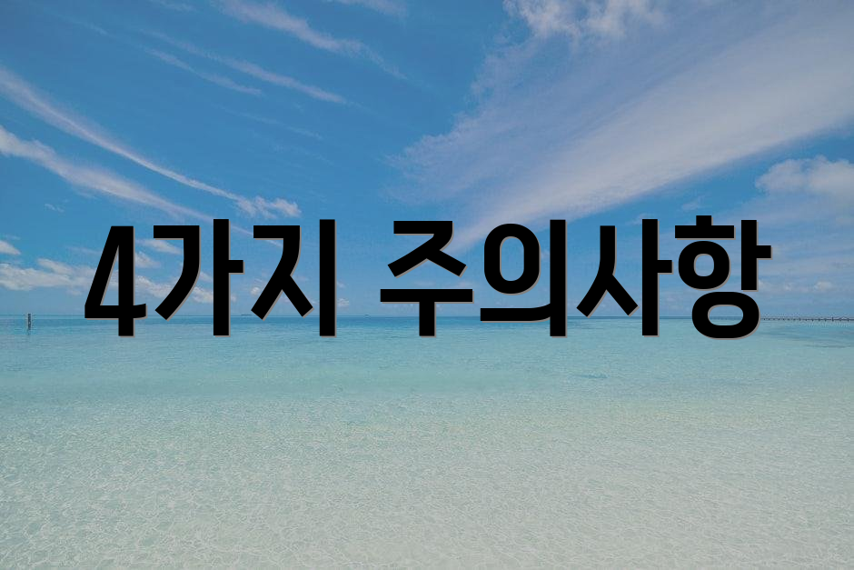 4가지 주의사항