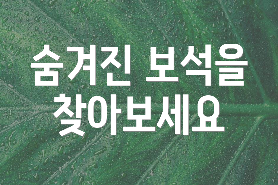 숨겨진 보석을 찾아보세요