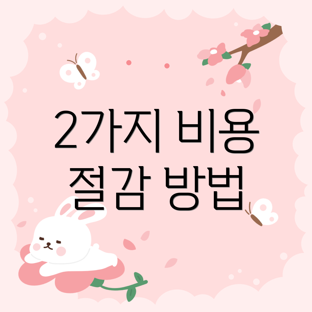 2가지 비용 절감 방법