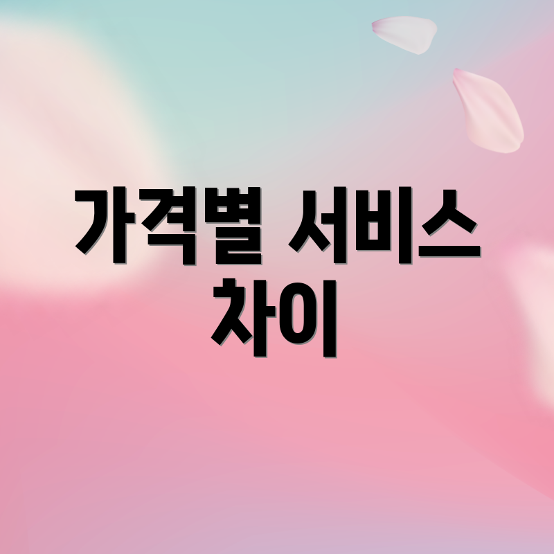 가격별 서비스 차이