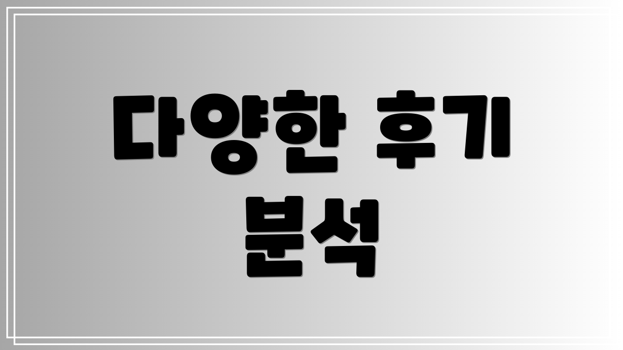 다양한 후기 분석