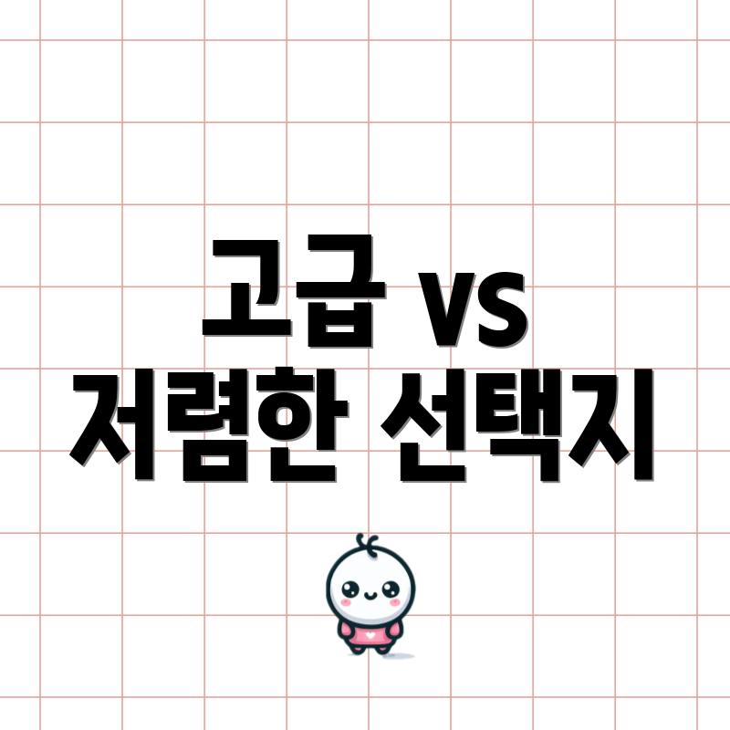 고급 vs 저렴한 선택지