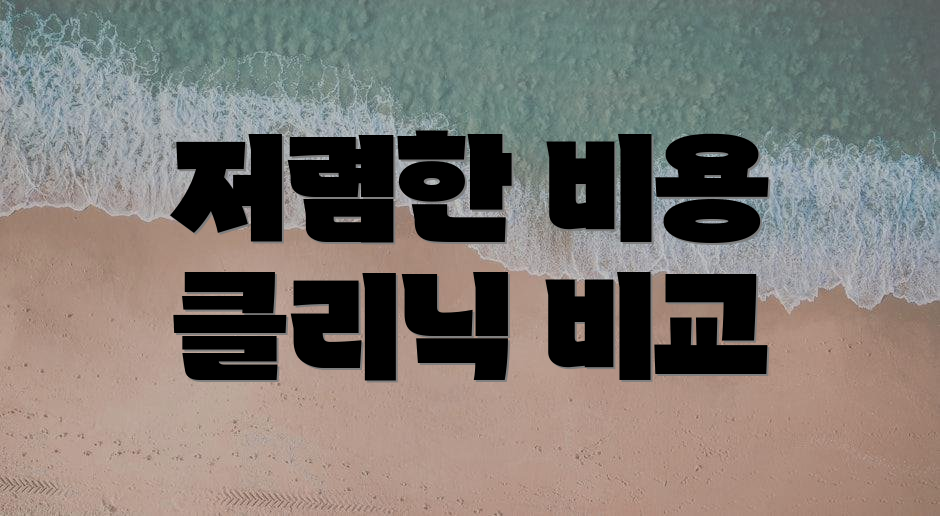 저렴한 비용 클리닉 비교