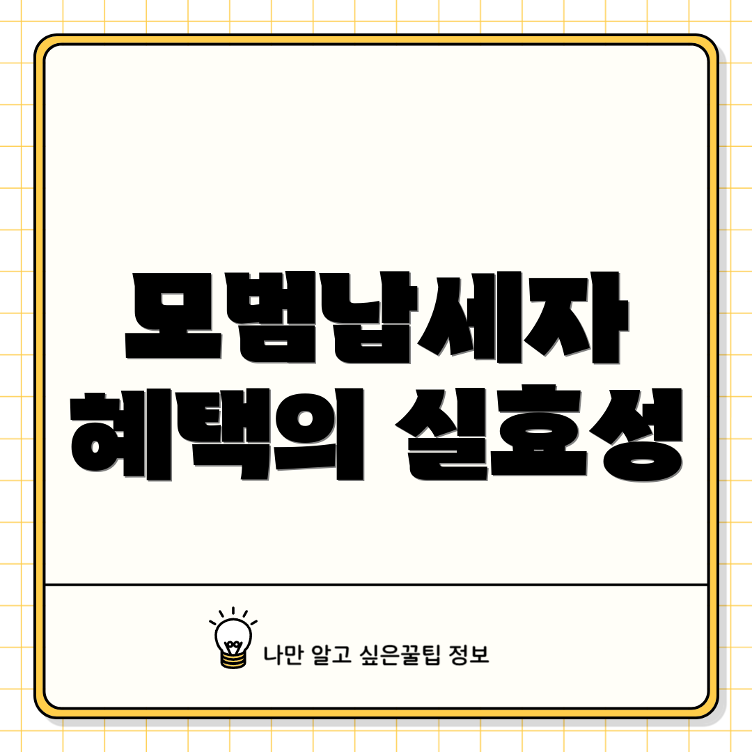 모범납세자 혜택의 실효성