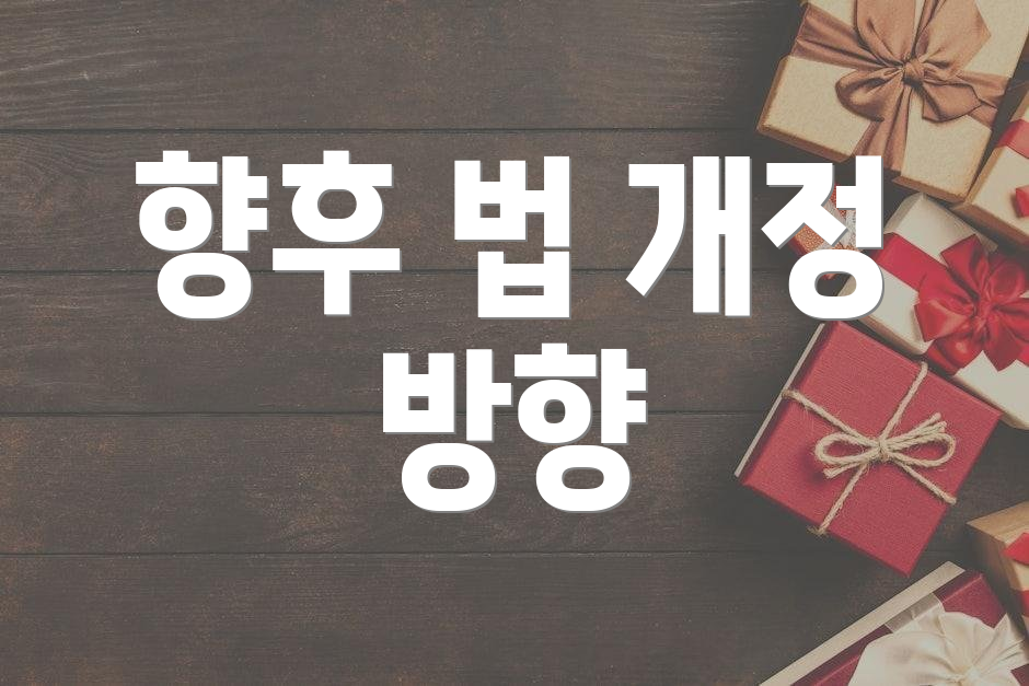 향후 법 개정 방향