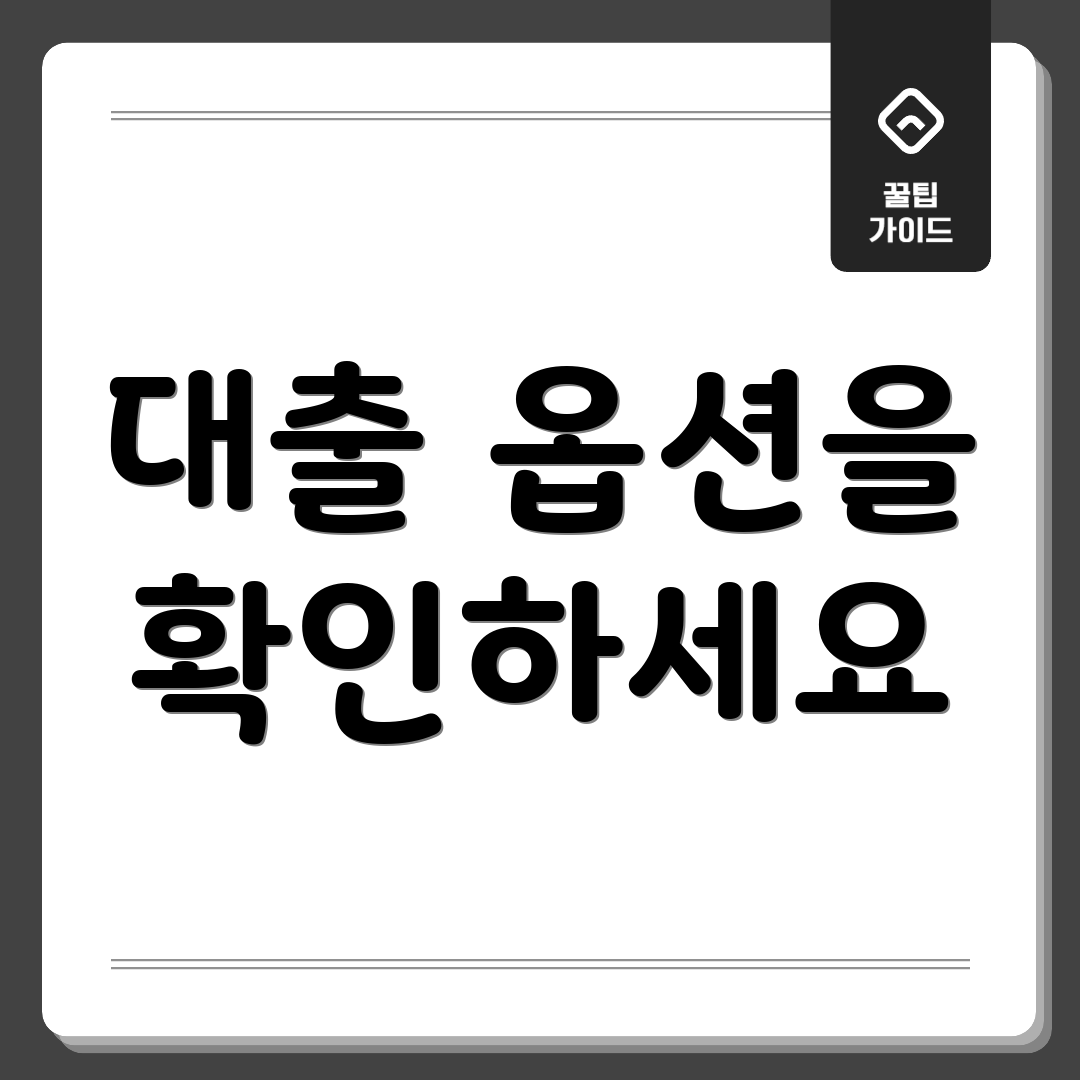 대출 옵션을 확인하세요