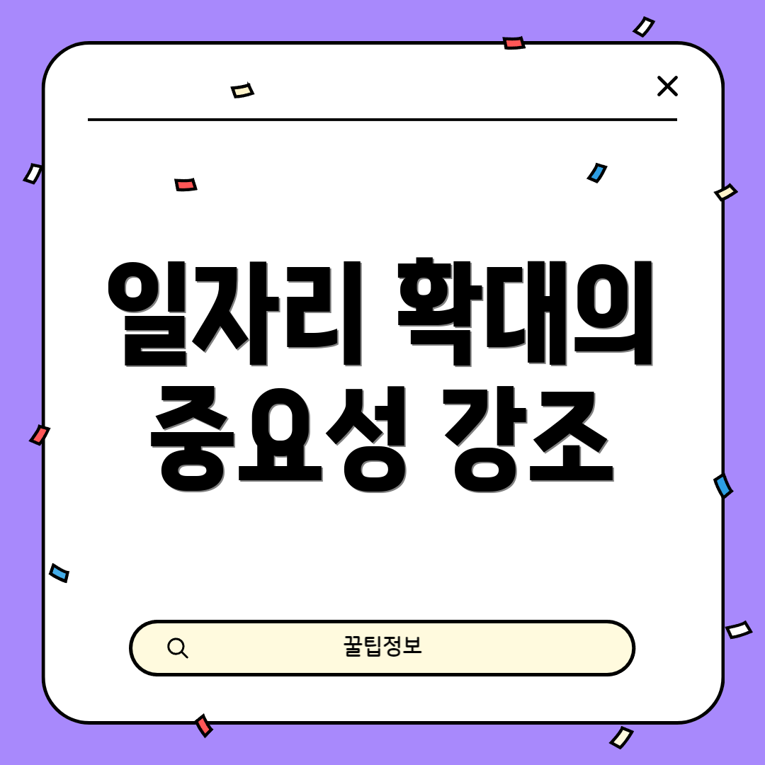 일자리 확대의 중요성 강조