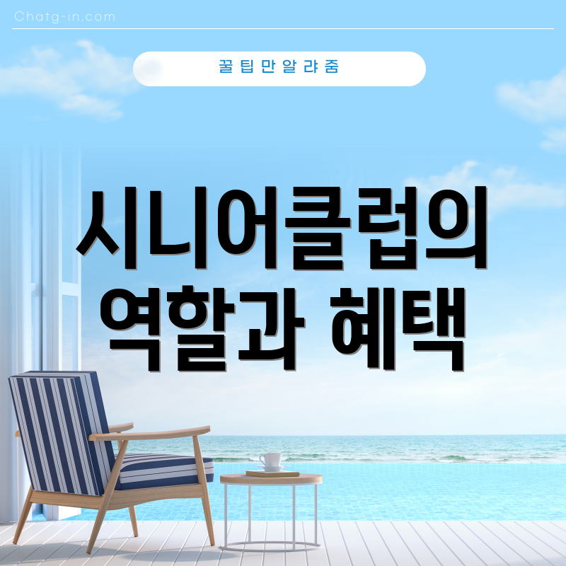 시니어클럽의 역할과 혜택