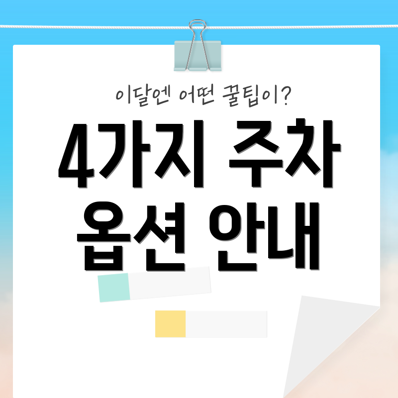 4가지 주차 옵션 안내