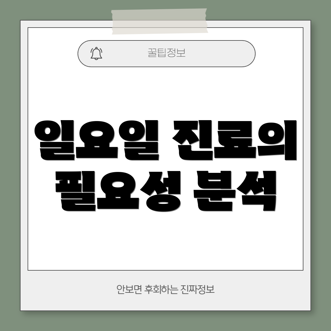 일요일 진료의 필요성 분석