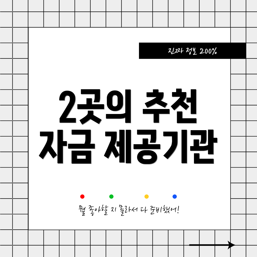 2곳의 추천 자금 제공기관