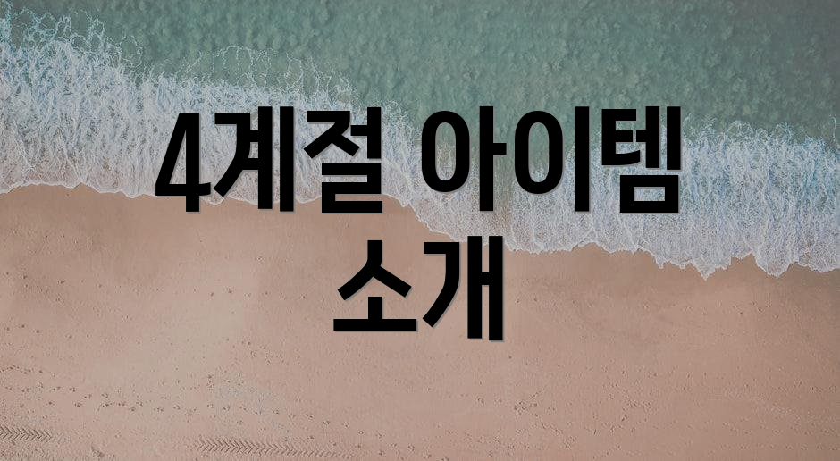 4계절 아이템 소개