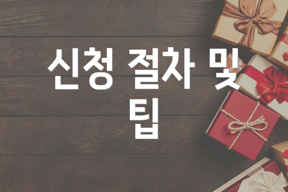 신청 절차 및 팁