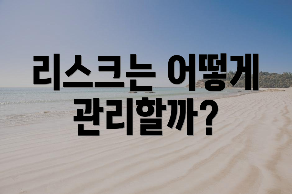 리스크는 어떻게 관리할까?