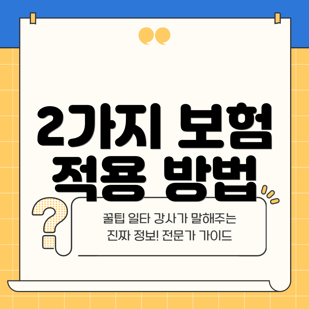 2가지 보험 적용 방법