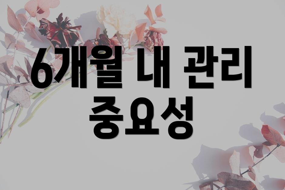 6개월 내 관리 중요성