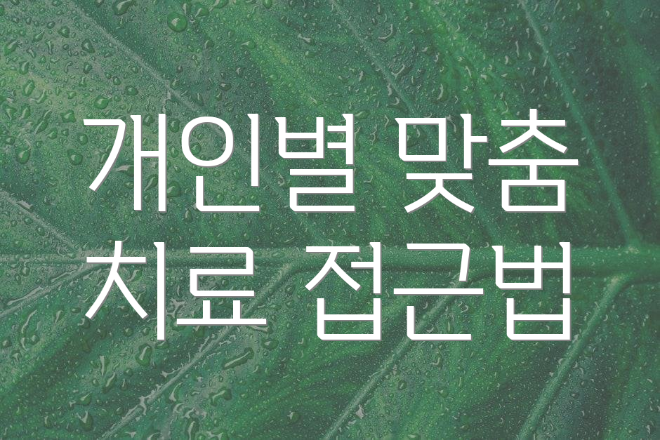 개인별 맞춤 치료 접근법