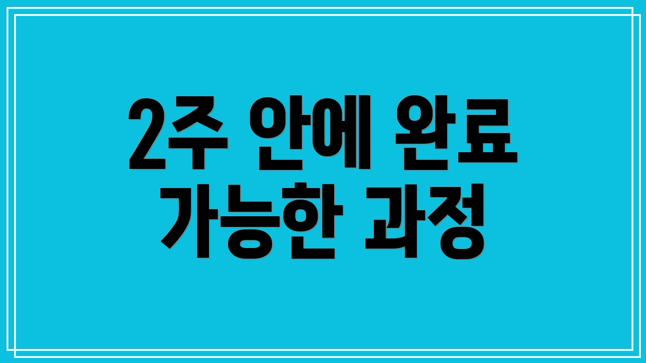2주 안에 완료 가능한 과정
