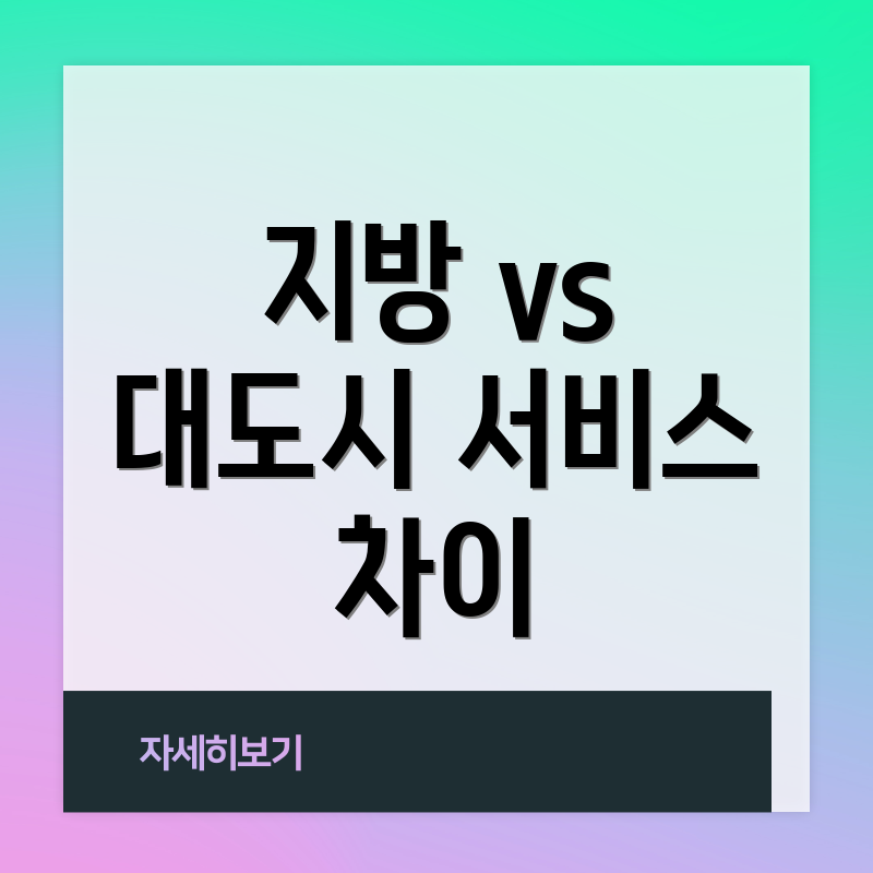 지방 vs 대도시 서비스 차이