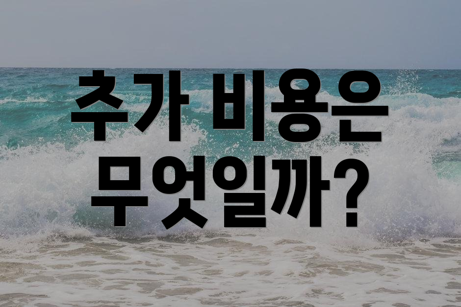 추가 비용은 무엇일까?