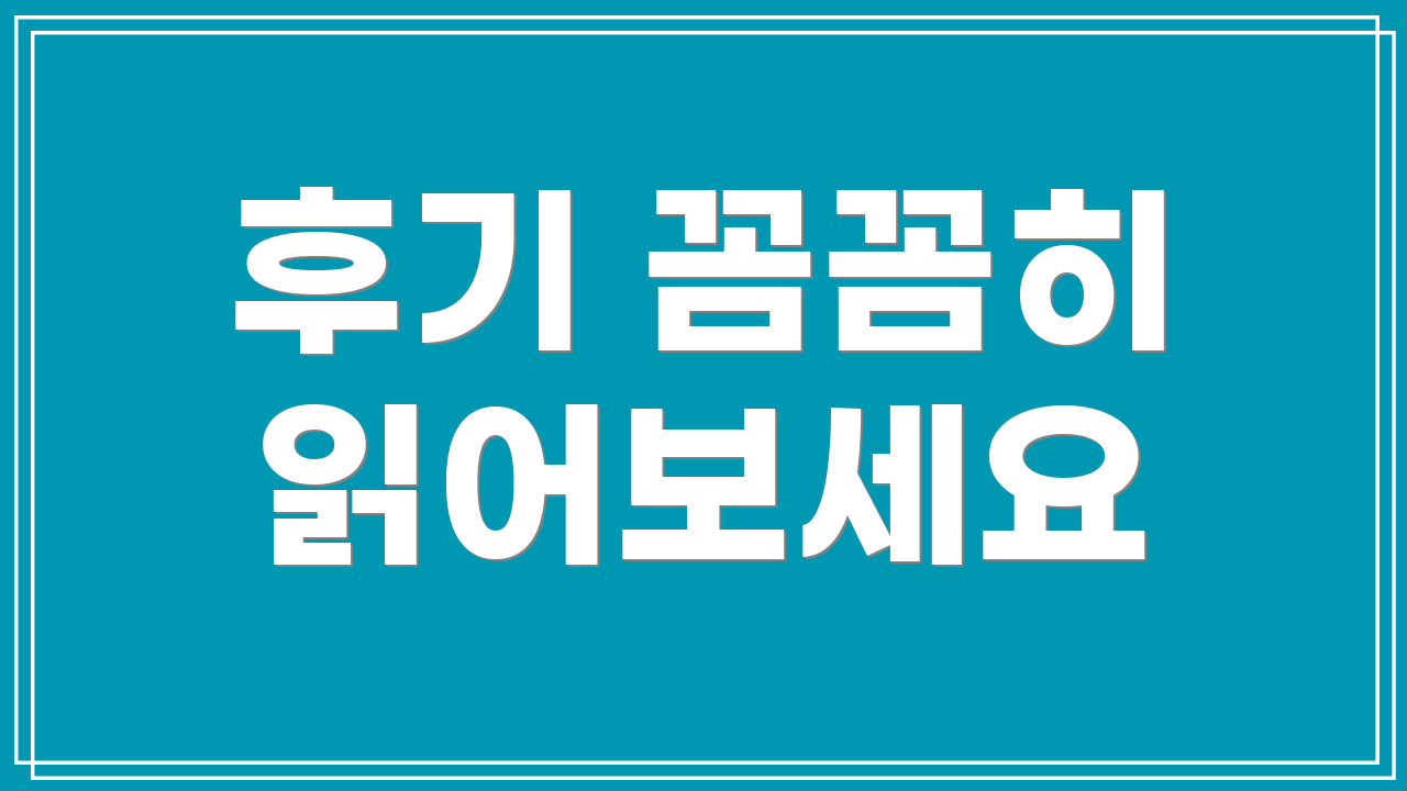 후기 꼼꼼히 읽어보세요