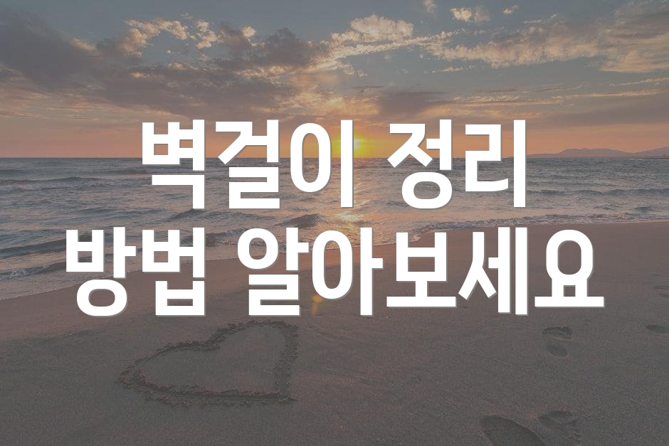 벽걸이 정리 방법 알아보세요