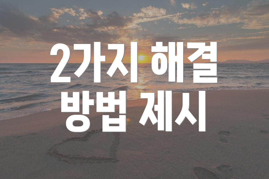 2가지 해결 방법 제시