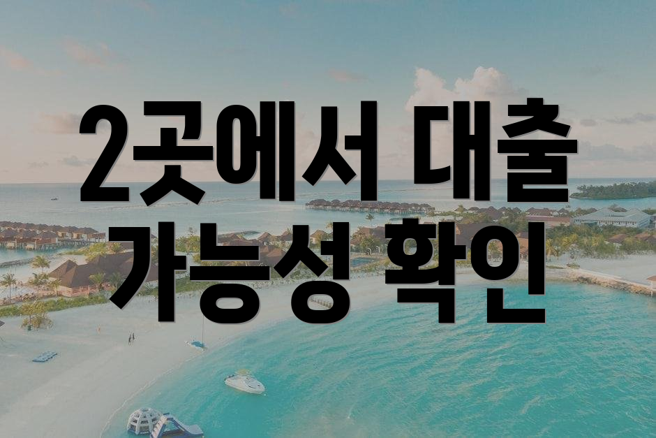 2곳에서 대출 가능성 확인