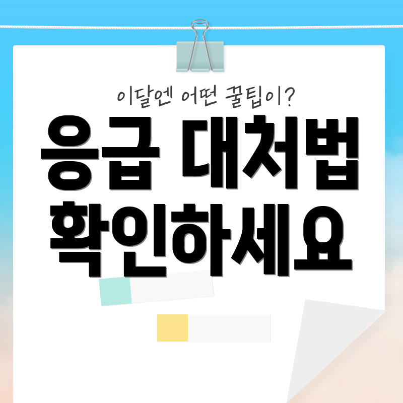 응급 대처법 확인하세요