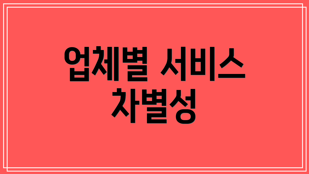업체별 서비스 차별성